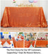 ShinyBeauty 60x102-Inch-Orange-Sequin Rectangular Tablecloth for Party Cake Dessert Table (Orange)...