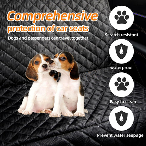 Dog Car Seat Cover for Back Seat 100% Waterproof Dog Hammock for Cars 600D Heavy Duty Scratch Proof Nonslip Durable Pet Dog Seat Cover for Car Tru...