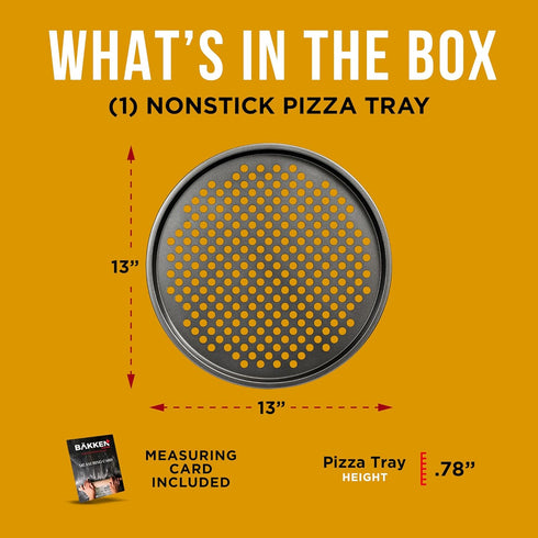 Non-Stick Pizza Pan with Holes - 13-Inch Perforated Pizza Crisper Carbon Steel Pizza Pan - 1 Round Pizza Trays PFOA PFOS and PTFE Free...