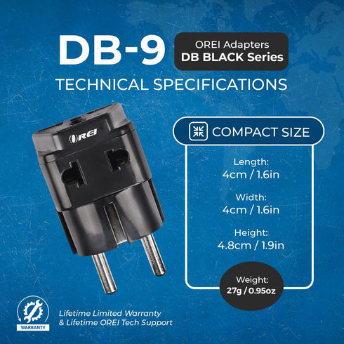 OREI European Adapter Plug, Travel Adaptor for Europe Schuko Countries 2 in 1, for Germany France Iceland Netherlands Russa Greece Spain - Safe Gr...