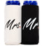 QualityPerfection Mr & Mrs Slim Can Cooler Sleeves (2 Pack) Insulated, Beer/Energy Drink Neoprene 4mm Thickness Thermocoolers for 12 oz Tall Skinn...