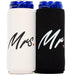 QualityPerfection Mr & Mrs Slim Can Cooler Sleeves (2 Pack) Insulated, Beer/Energy Drink Neoprene 4mm Thickness Thermocoolers for 12 oz Tall Skinn...