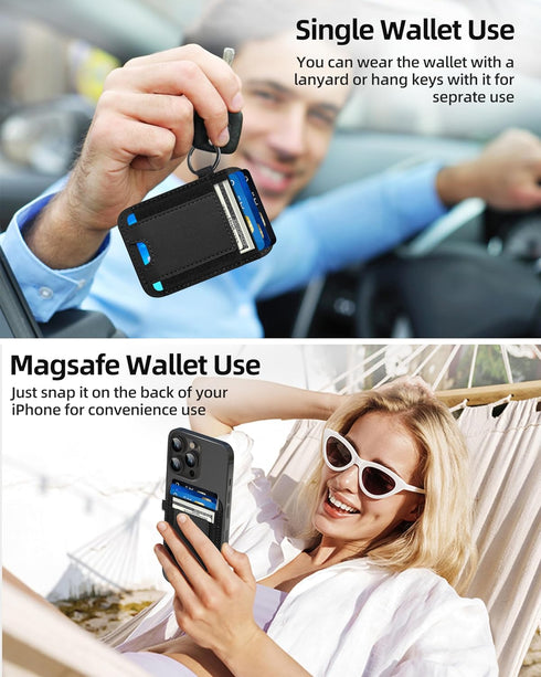 For Magsafe Wallet, Strong Magnetic Wallet for iPhone 15/14/13/12 Series, Magnetic Card Holder Wallet for iPhone Wallet Magsafe with 2 Card Slots,...
