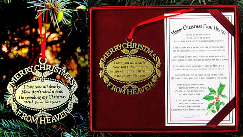 Gold Plated Keepsake Memorial Ornament with Poem and Gift Box - for Christmas Tree, Sympathy and Remembrance Gift...