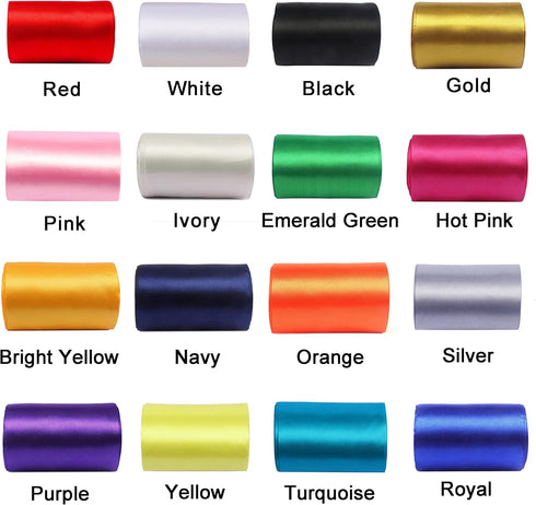 YYCRAFT 6 Inch Wide Satin Ribbon Satin Fabric Spool for Grand Opening Cutting Ceremony Wedding Birthday Party Decoration Gift Craft (22 yards,Hot ...