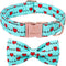 Valentine's Day Dog Collar with Bow Tie,Green Love Heart Signal Male Dog Collar with Safety Metal Buckle Adjustable Puppy Collars for Small Medium...