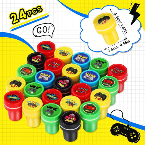Skylety 72 Pcs Video Game Party Favor Set, Rubber Bracelets Stamps Video Game Acrylic Lobster Keychain Gamer Birthday Party Favors Supplies, Gift ...