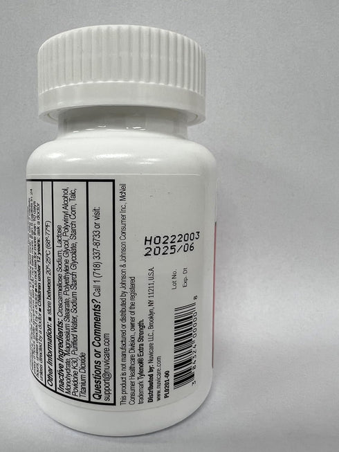 Extra Strength Pain Relief Acetaminophen 500mg 100 Tablets...