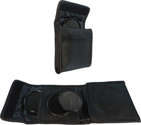 2 PCS Padded Tri-fold 3 Pocket Wallet-Style Filter Case for Circular Filters 40.5mm 49mm 62mm 43mm 52mm 55 mm 52mm 58mm 67mm 72mm 77mm 82mm + CamD...
