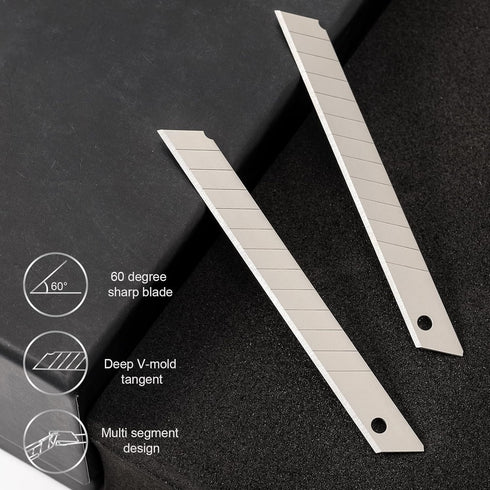 Gomake 100PCS 9mm Box Cutter Knife Replacement Blades 60 Degree Carbon Steel 9mm Snap Off Blades,Fits Most Retractable Knives...