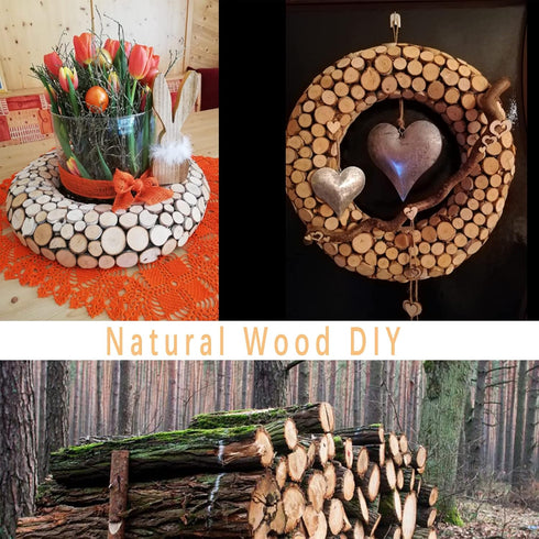 Small Wood Slices Crafts Cookies Log Rounds 100Pcs 1.5-2.5cm Rustic Wedding Centerpieces Ornaments DIY, Unfinished Natural Wood Pieces...