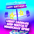 BEST PARTY EVER! Spincredible Candle, Singing Candle-Powered Spinning Cake Topper, Reusable Birthday Candle, Fits Any Size Cake, Great for Birthda...