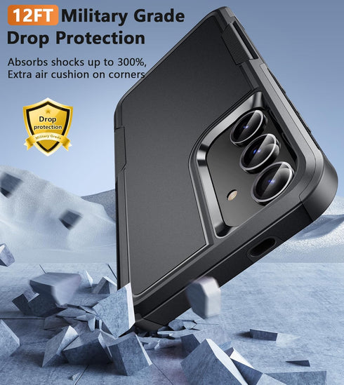 FNTCASE for Samsung Galaxy S24 Case?Dual Layer Rugged Protective Phone Cover | Heavy Duty Non-Slip Shockproof Protection Cases | Military Grade Dr...