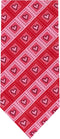 Jacob Alexander Men's Happy Valentine's Day Diagonal Striped Hearts in Squares Pattern Regular Length Neck Tie...