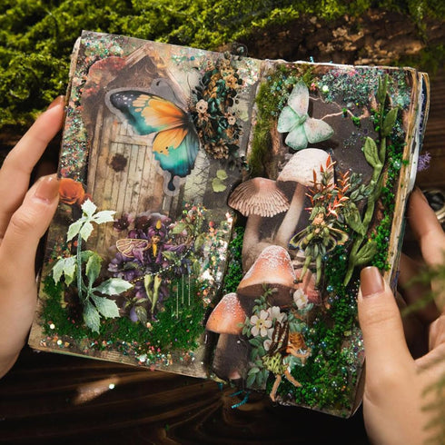 WENSIDUO 180Pcs Vintage Forest Scrapbook Paper, Vintage Scrapbooking Supplies DIY Paper Stickers Craft Kits Collage Materials for Junk Journal, No...