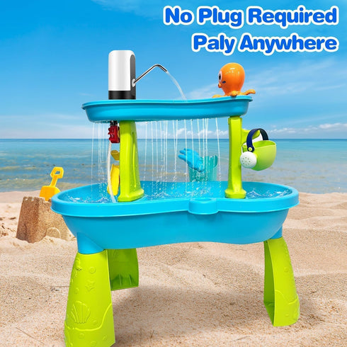 Water Pump for Water Table, Portable Pump for Kids Sand Water Play Table Work Continuously for 2 Hours, Toddler Activity Table Accessories Fun Sum...
