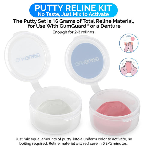 Denture Putty Pack Reline Set - Versatile, Fast Self-Curing - for Custom Fit & Comfort in Dentures, with Multiple Applications & Watertight Seal 2...