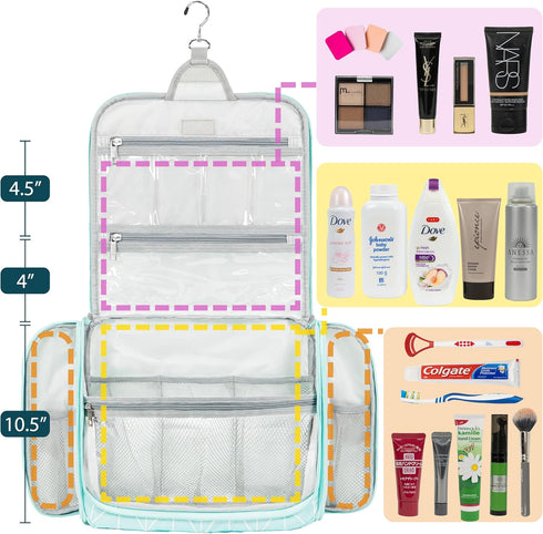 PAVILIA Large Hanging Toiletry Bag Travel Bag Women Men, Cosmetic Organizer, Water Resistant Makeup Bag Accessories Toiletries, Travel Essentials ...