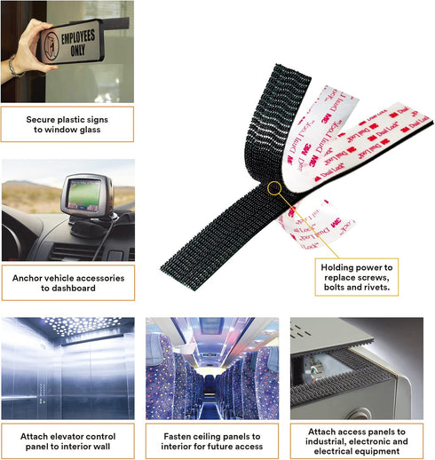 Dual Lock Tape 1in x 2in 10pcs, Dual Lock Heavy Duty Mounting Tape?Interlocking Tape Reclosable Fastener Self Sticky 3550CF Dual Lock Strip for EZ...