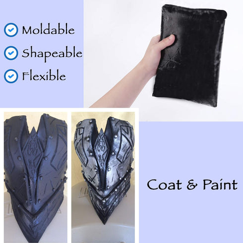 Moldable Cosplay Foam Clay (Black) – High Density and Hiqh Quality for Intricate Designs | Air Dries to Perfection for Cutting with a Knife or Rot...