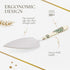 Portmeirion Christmas Tree Cake Server, 10-Inch Stainless Steel Cake Knife with Fine Porcelain Handle, Holiday Dessert Flatware, Festive Christmas...