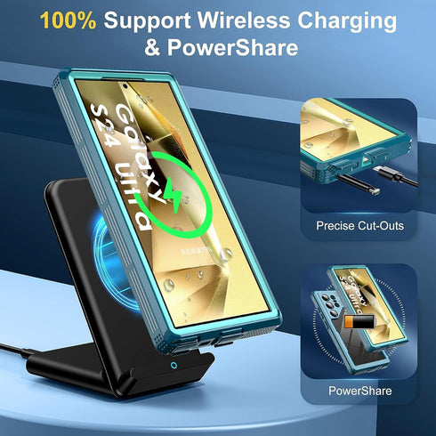 Ezanmull for Samsung Galaxy S24 Ultra Waterproof Case, with Built-in Screen Protector Dustproof Shockproof Full Body Underwater Protective Phone C...