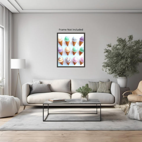 Posterizer 1 pcs-colorful pastel ice cream cones minimal poster 3-Kitchen & Bar Art-Gift for Men Women Teens- Art for Cafe, Restaurant, Coffee Bar...