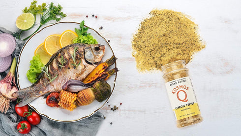 Kosmos Q Lemon Twist Seasoning, Zesty Lemon Pepper Spice Mix for Chicken, Fish, Veggies & More, All-Natural Clean Eating Herbs & Spices, Sugar Fre...