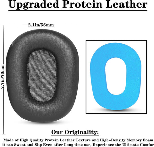 Replacement Ear Pads Cushions Compatible with VXI BlueParrott B450-XT S450-XT B450XT Noise Canceling Bluetooth Headset Protein Leather Earpads Ear...