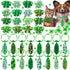 32pcs St. Patrick's Day Dog Collar Bows Ties, Bulk Clover Lucky Pattern Dog Grooming Bowties and Neckties, Adjustable Holiday Green Basic Dog Coll...