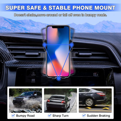 Karltys Car Phone Holder for Honda Civic 2016-2021 Accessories, 10th Gen. Civic Cell Phone Holer Air Vent Mount for 4-7 Inch Smartphones, Never Bl...