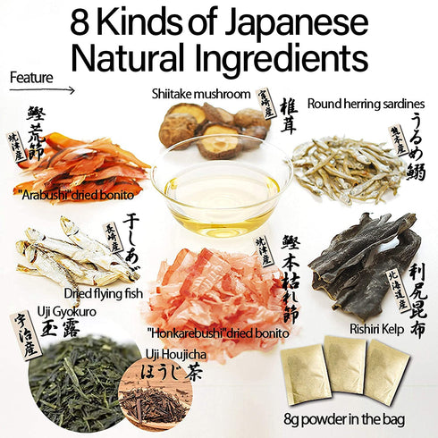 Chaganju Dashi Stock, Dashi Packet – Ramen Broth, Miso Soup, Udon, Shabu Shabu & Hot Pot Soup Base – Rich Umami Flavor, 8 Carefully Selected Ingre...