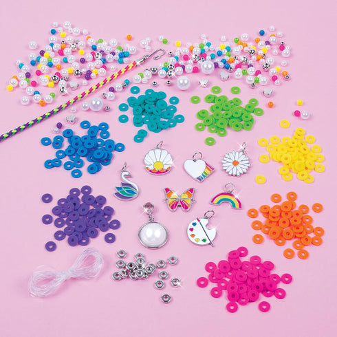 Make It Real: Rainbows & Pearls DIY Jewelry - Make 8 Fashionable Bracelets Using Awesome Rainbow Themed Charms & Beads, 598 Pieces Included, Kids ...