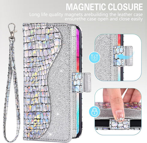 Asuwish Phone Case for Samsung Galaxy A50 A50S A30S Wallet Cover with Screen Protector and Flip Card Holder Bling Glitter Cell Glaxay A 50 50S 30S...