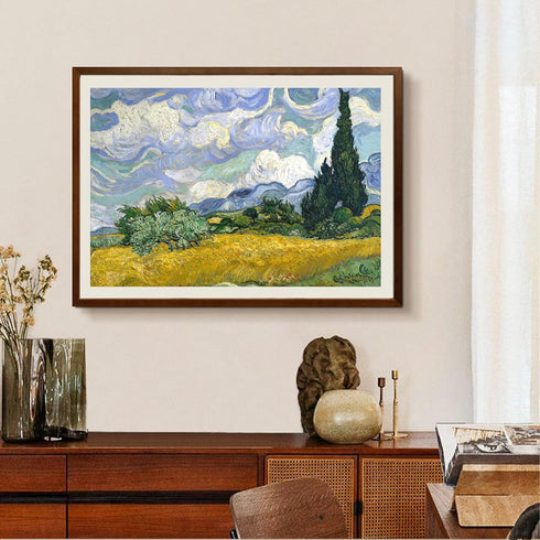 Van Gogh Wheat Field with Cypresses Aesthetic Posters - Impressionist Famous Landscape Paintings - Home Decoration Canvas Art Painting Unframed (1...