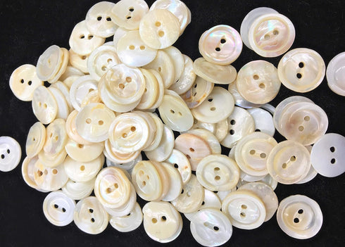 100 Mother of Pearl Buttons .1/2" 2 Hole Cat Eye Style #3 Quality...