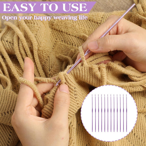 Oruola 12pcs 3mm Aluminum Crochet Hooks,Crochet Hook for Arthritic Hands,Ergonomic Crochet Hook,Knitting Needles for DIY Yarn Craft,Smooth Crochet...