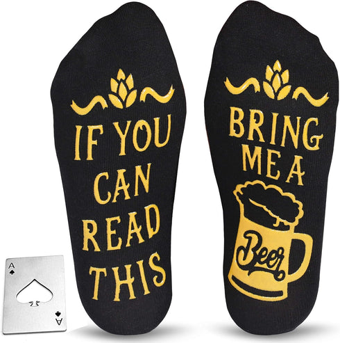 Cavertin Novelty Beer Socks and Bottle Opener, Fathers Day Beer Gifts for Men...