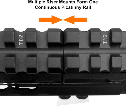 UTG Super Slim Picatinny Riser Mount, 1" Height, 13 Slots , Black...