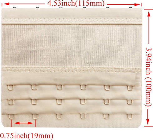 Women Elastic Bra Extenders 5/6 Hook(Optional) Bras Back Extension Strap...