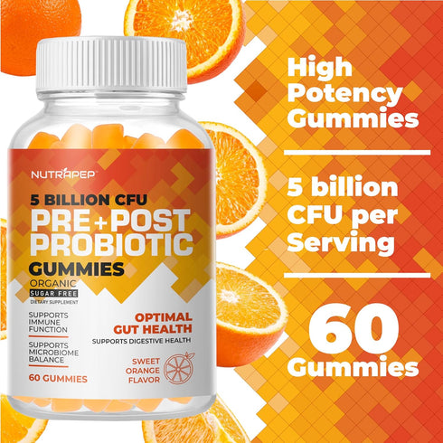 Prebiotic Probiotic & Postbiotic Gummies for Women Men & Kids Children - High Potency 5 Billion CFU - Sugar-Free & Gluten Free...