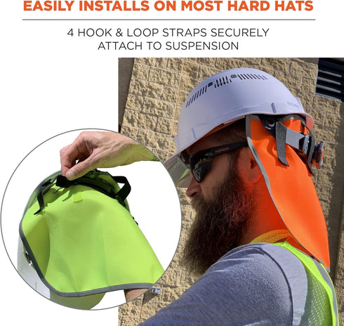 Ergodyne - 29063 GloWear 8006 High Visibility Hard Hat Neck Shade with Reflective Binding- Lime, 1 Count (Pack of 1)...