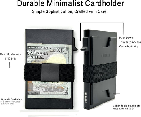 Aluminium Cardholder Wallet for Men | RFID Blocking Layer | Stainless-Steel Construction | Slim & Minimalist Aluminium Wallet with Push Button for...