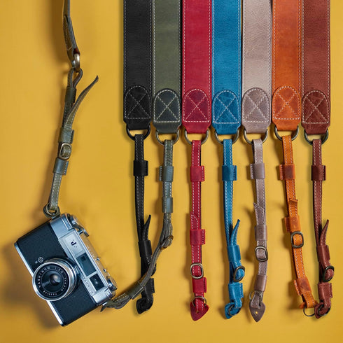 MegaGear MG1515 Sierra Series Genuine Leather Camera Shoulder or Neck Strap - Brown Compact...