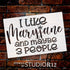 I Like Mary Jane & Maybe 3 People Stencil by StudioR12 | Marijuana Leaf Getting High | Craft & Paint DIY Cannabis Weed Smoker Decor | Select Size ...
