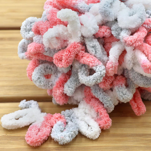 JubileeYarn Fun Finger Loops Yarn - Jumbo Polyester - 100g/Skein - Red Grey White - 3 Skeins...