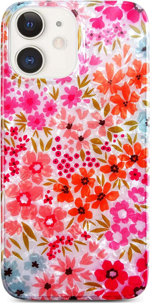 Qokey Compatible for iPhone 11 Case,Cute Flower Case for Girls Women Shell Pattern Sparkle Crystal Translucent Soft Fit TPU Phone Cover for iPhone...