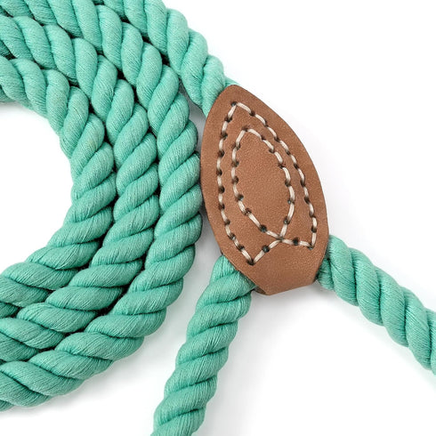 Mile High Life Dog Leash | Braided Cotton Rope Dog Leashes with Leather Tailor Tip | 6 Feet Dog Leash w Heavy Duty Metal Clasp | Wedding Dog Leash...