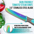 Kids Tomato Steak Knife Set for Real Cooking (Aqua) - 2pcs - Skin Friendly Serrated Edge Stainless Steel Lightweight - Safe for Children & Beginne...