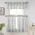 FMFUNCTEX Gray White Bathroom Tier Curtains for Kitchen 36 Inches Long Floral Printed Half Window Panels for Living Room Café Basement Rustic Curt...